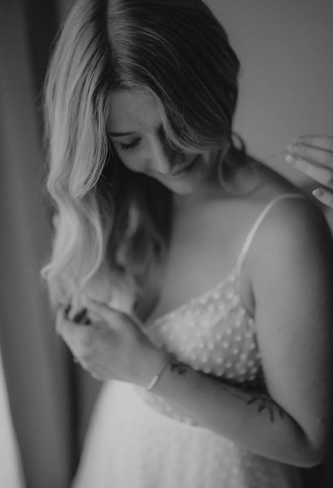 Braut in Brautkleid Secondhand A-Linie